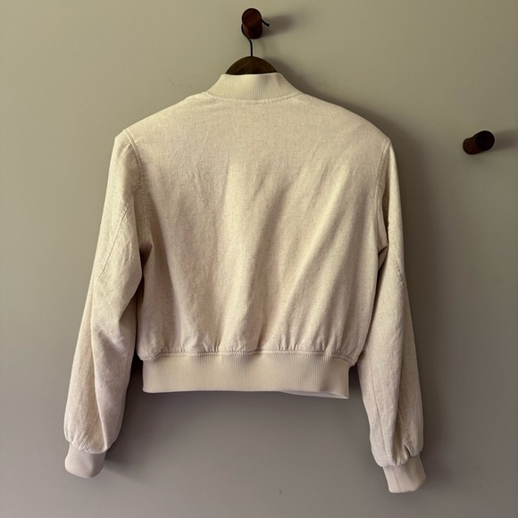 H&M LINEN BLEND JACKET BEIGE SIZE SMALL - Picture 2 of 5